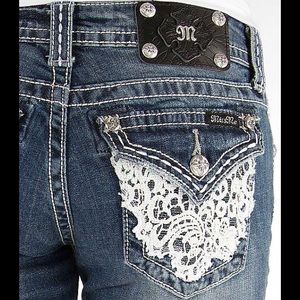 Miss Me Crystal Lace Jewel Bootcut Jeans Size 25